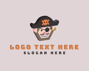 Head - Angry Isometric Pirate logo design