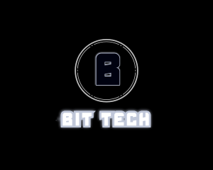 Glowing Futuristic Gaming Tech logo design