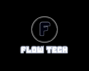 Glowing Futuristic Gaming Tech logo design