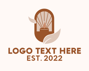 Lamp - Organic Leaf Candle logo design