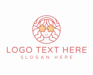 Beauty Vlogger - Girl Star Glasses logo design
