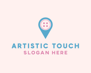 Button Location Pin logo design