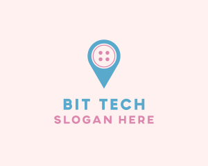 Button Location Pin logo design