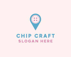 Button Location Pin logo design