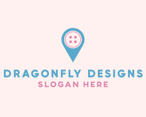 Button Location Pin logo design