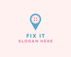 Button Location Pin logo design