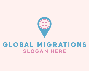 Button Location Pin logo design