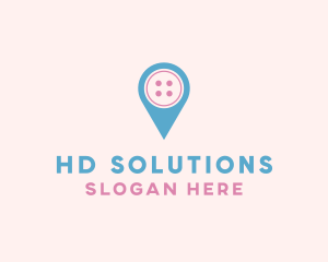 Button Location Pin logo design