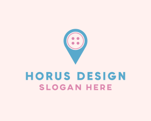 Button Location Pin logo design