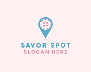 Button Location Pin logo design