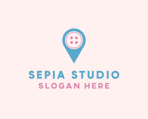 Button Location Pin logo design