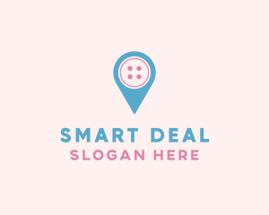 Button Location Pin logo design