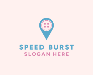 Button Location Pin logo design