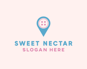 Button Location Pin logo design