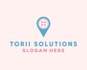 Button Location Pin logo design