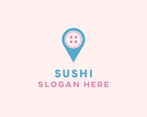 Button Location Pin logo design