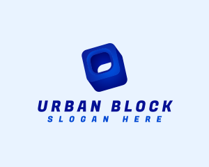 Block - 3D Cube Block logo design