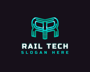 Digital Tech Letter R logo design