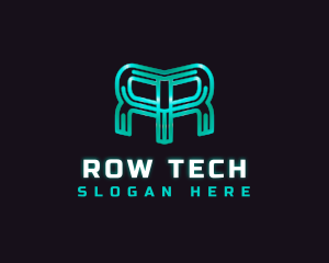 Digital Tech Letter R logo design