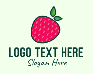 Fresh Fruit - Red Organic Strawberry logo design