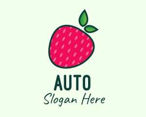 Red Organic Strawberry Logo