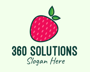 Red Organic Strawberry logo design