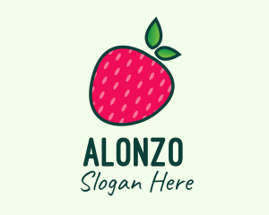 Red Organic Strawberry logo design