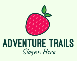 Red Organic Strawberry logo design