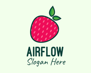 Red Organic Strawberry logo design