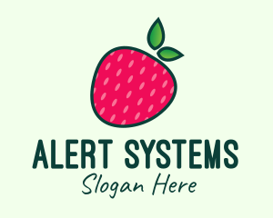 Red Organic Strawberry logo design