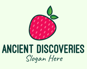 Red Organic Strawberry logo design