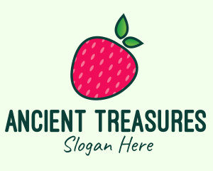 Red Organic Strawberry logo design