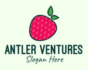 Red Organic Strawberry logo design