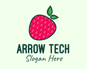 Red Organic Strawberry logo design