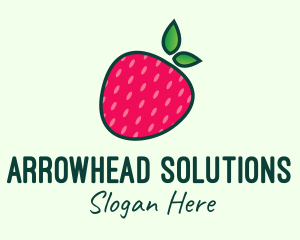 Red Organic Strawberry logo design