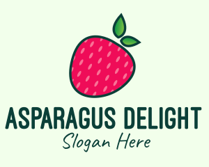 Red Organic Strawberry logo design