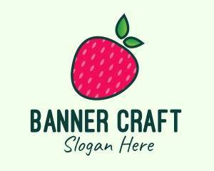 Red Organic Strawberry logo design