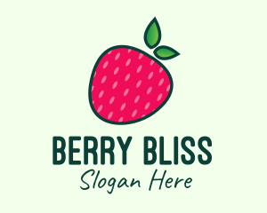 Berries - Red Organic Strawberry logo design