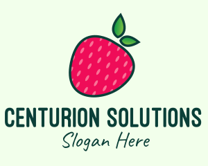 Red Organic Strawberry logo design