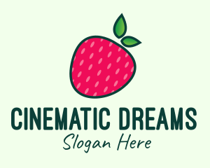 Red Organic Strawberry logo design