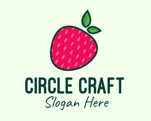 Red Organic Strawberry logo design