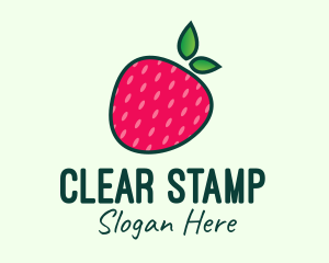 Red Organic Strawberry logo design