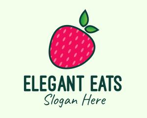 Red Organic Strawberry logo design