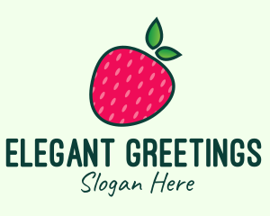 Red Organic Strawberry logo design