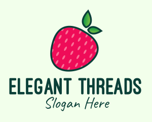 Red Organic Strawberry logo design