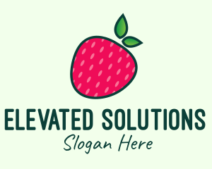 Red Organic Strawberry logo design