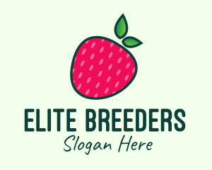 Red Organic Strawberry logo design