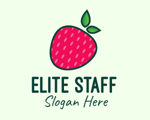 Red Organic Strawberry logo design