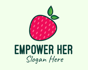 Red Organic Strawberry logo design