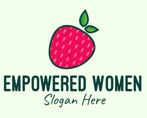 Red Organic Strawberry logo design